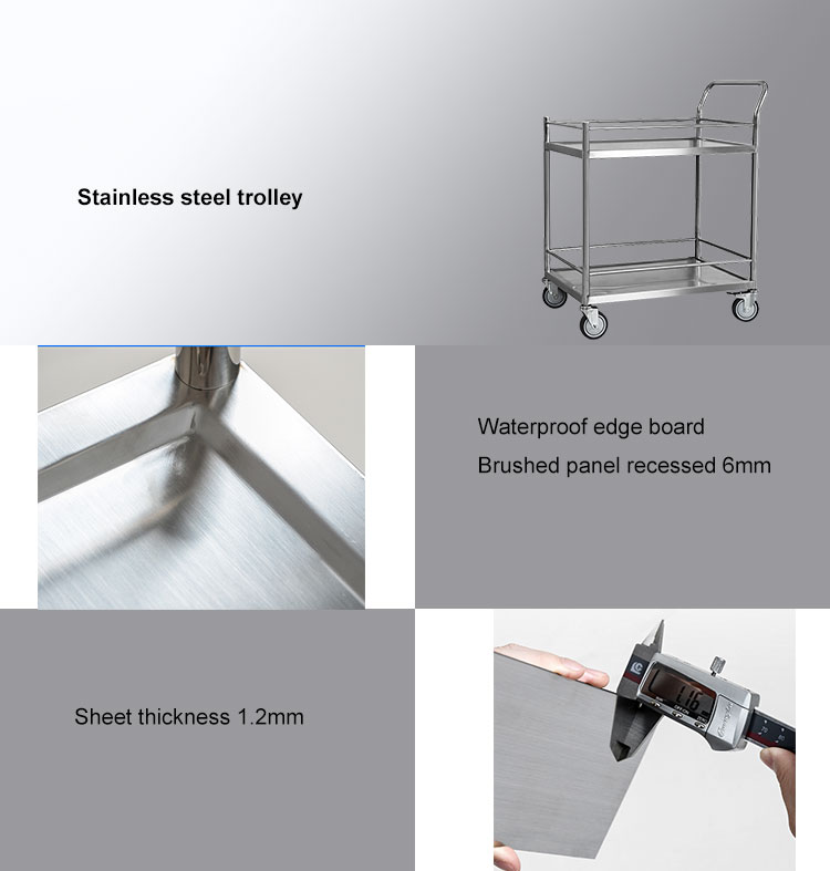 YA-040 Stainless Steel Transport Cart Medical Instrument Trolley YA-040 Stainless Steel Transport Cart Medical Instrument Trolley